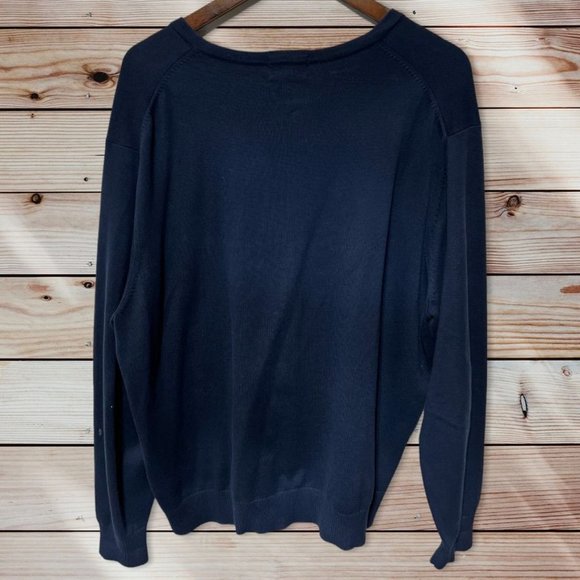 Lands' End Blue V-Neck Sweater Size XL - Picture 2 of 5